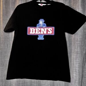Vintage Ben Davis Black Tee with Blue and Red Logo y2k